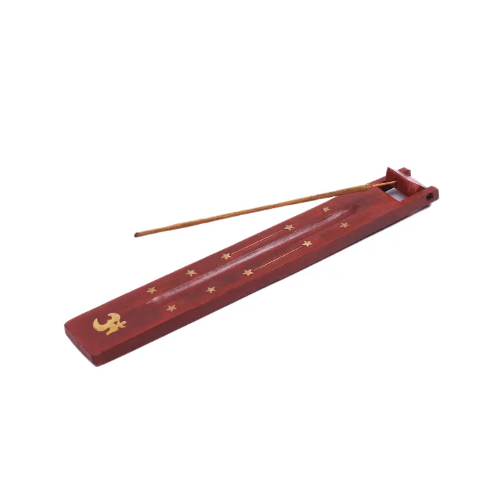 Подставка для благовоний Лодочка Ом деревянная