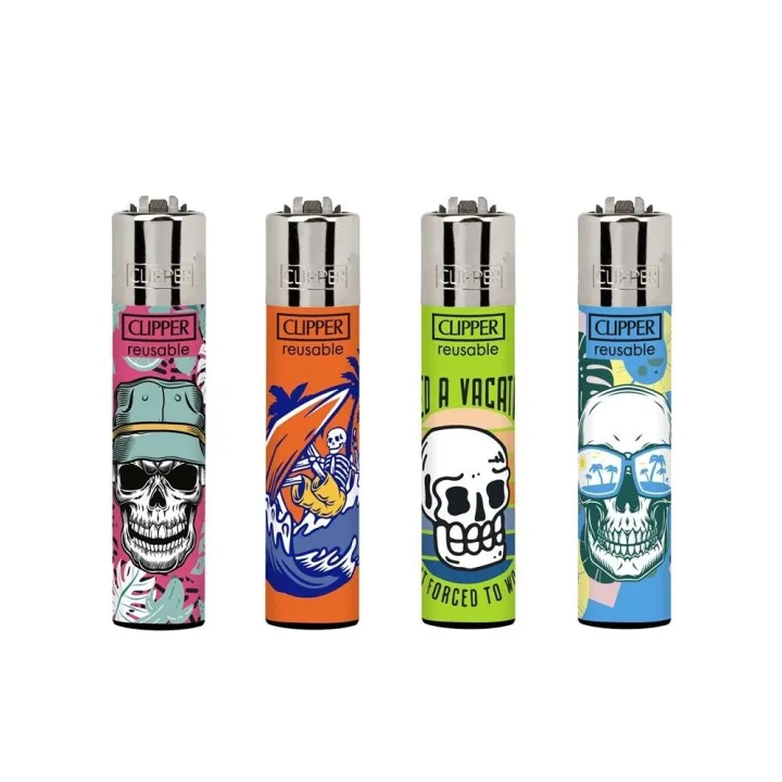Зажигалка Clipper Vacay Skulls
