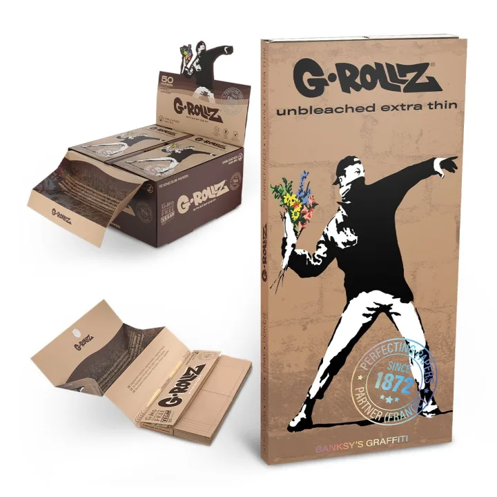 Бумажки G-Rollz Banksy's Graffiti Flower Thrower King Size + типсы