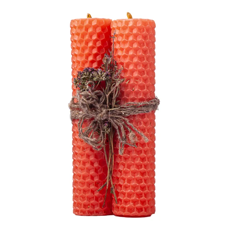 Свечи из вощины (оранжевые) - 035