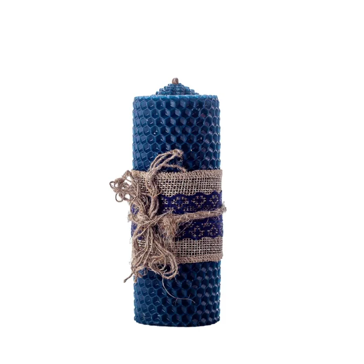 Свеча из вощины (ярко-синяя) - 016