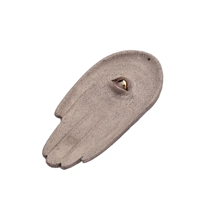 Подставка для благовоний из глины серая