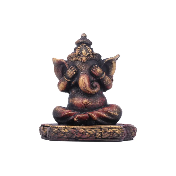 Подставка для благовоний Ганеша Не вижу гипсовая 10 см