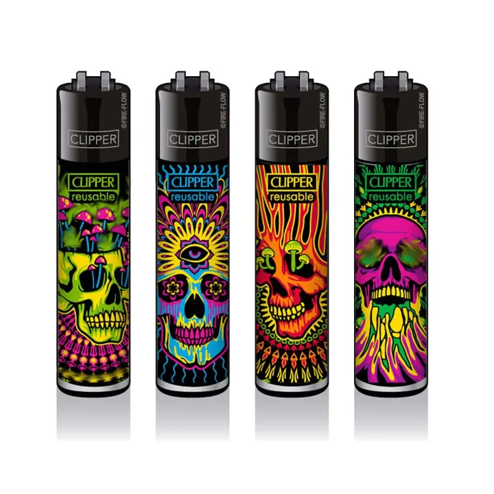 Зажигалка Clipper™ Trippy Skulls