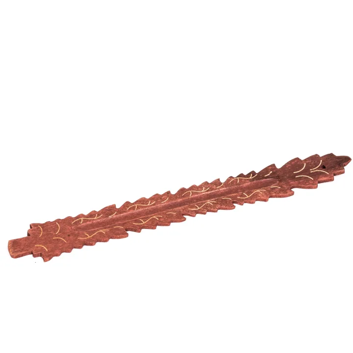 Подставка для благовоний Лодочка Листик деревянная 26 см