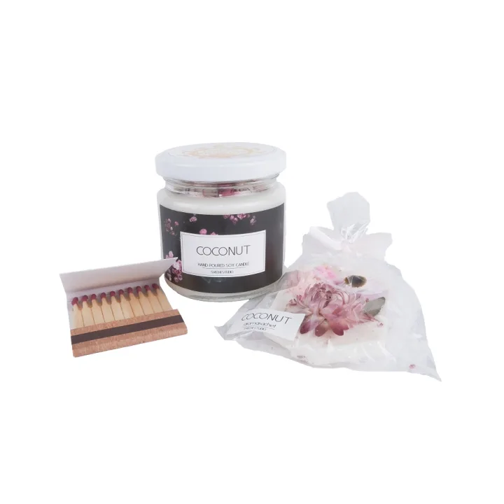 Подарочный набор "Кокос" свеча 200мл и аромасаше