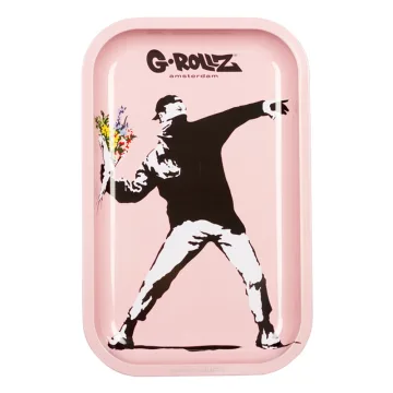 Поднос G-Rollz Banksy's Graffiti Flower Thrower Pink 17.5 x 27.5 см