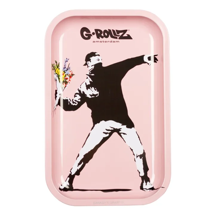 Поднос G-Rollz Banksy's Graffiti Flower Thrower Pink 17.5 x 27.5 см