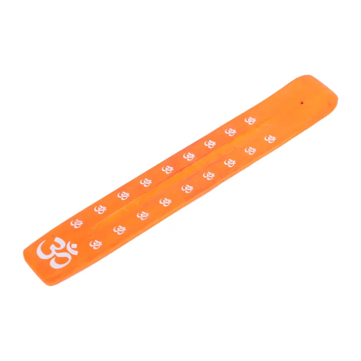 Подставка для благовоний Лодочка Ом оранжевая 26 см