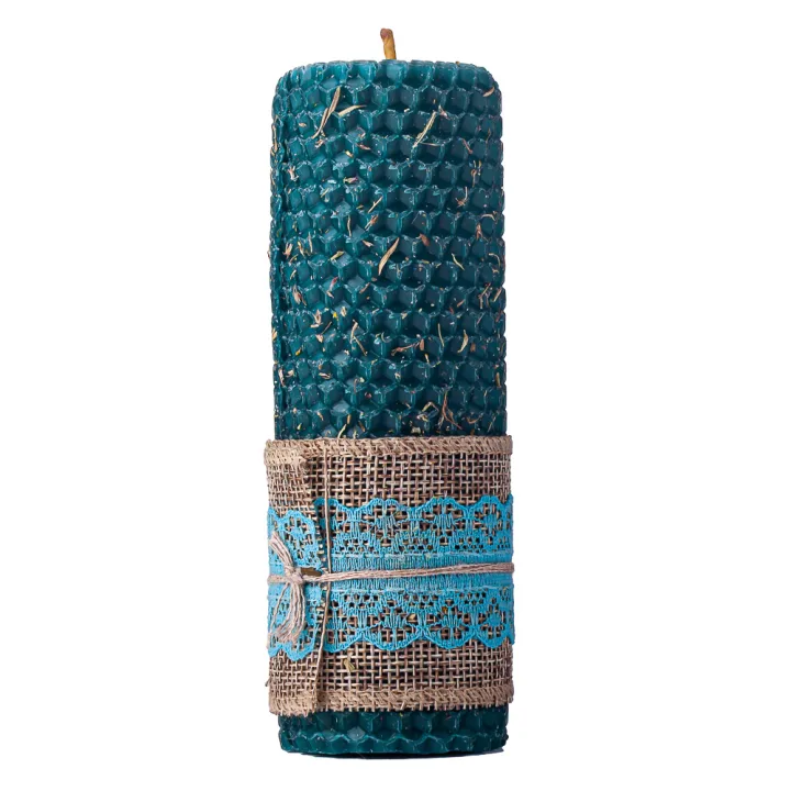 Свеча из вощины (бирюзовая) - 047