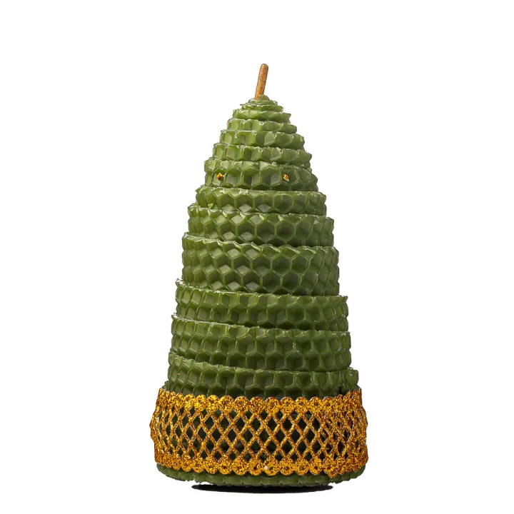 Свеча из вощины (зелёная) - 031