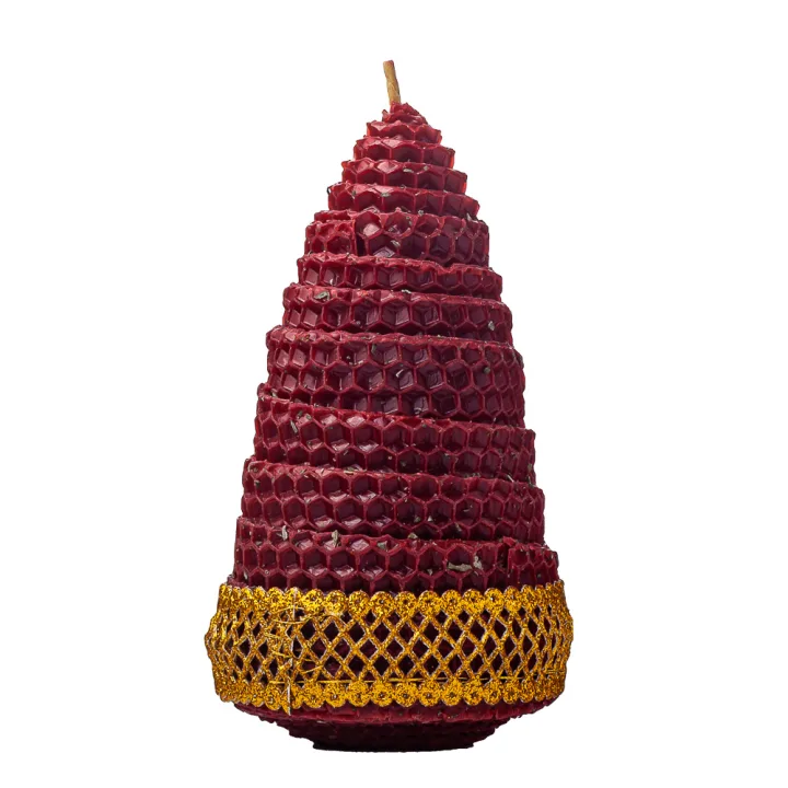 Свеча из вощины (бордовая) - 028