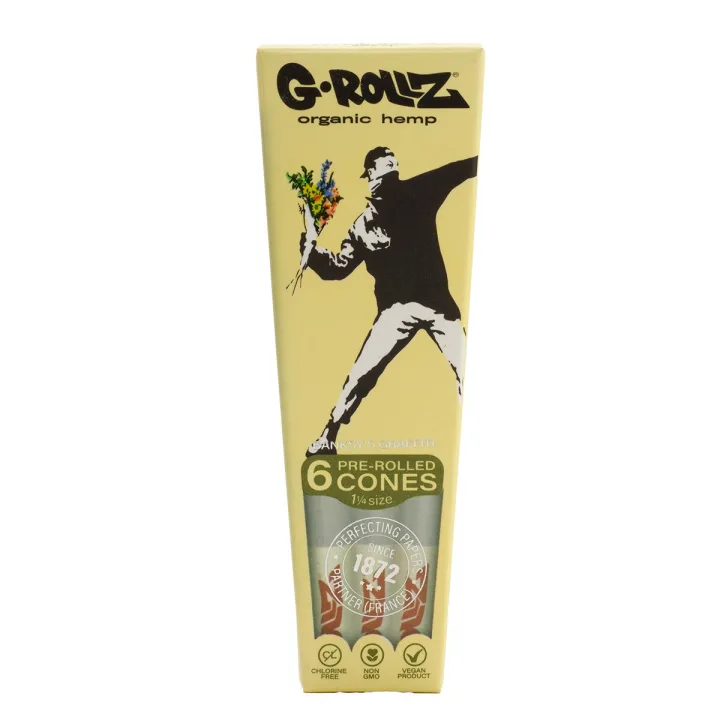 Конусы G-Rollz Banksy's Graffiti Flower Thrower Organic Hemp 1¼ 6 шт