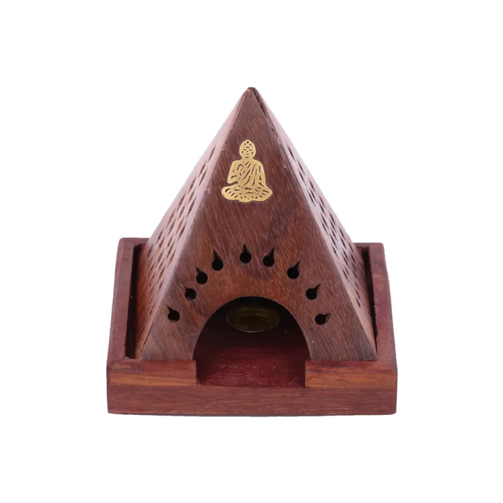 Подставка для благовоний и конусов Будда Конус деревянная 11 см